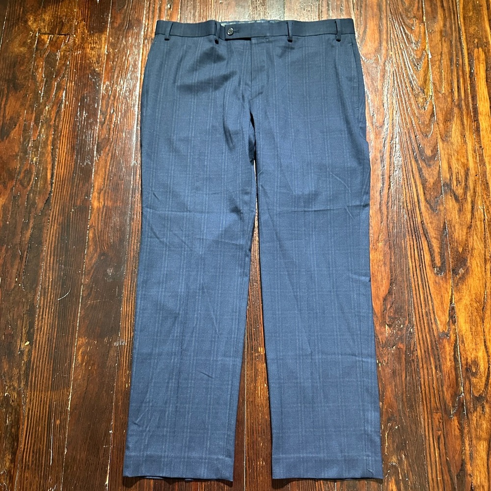 Lauren Ralph Lauren Dress Pants Mens‎ 36x29 Blue Plaid Polyester Blend Stretch